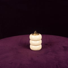 Tommaso Barbi Speckled Ceramic and Brass Table Lighter, 1970