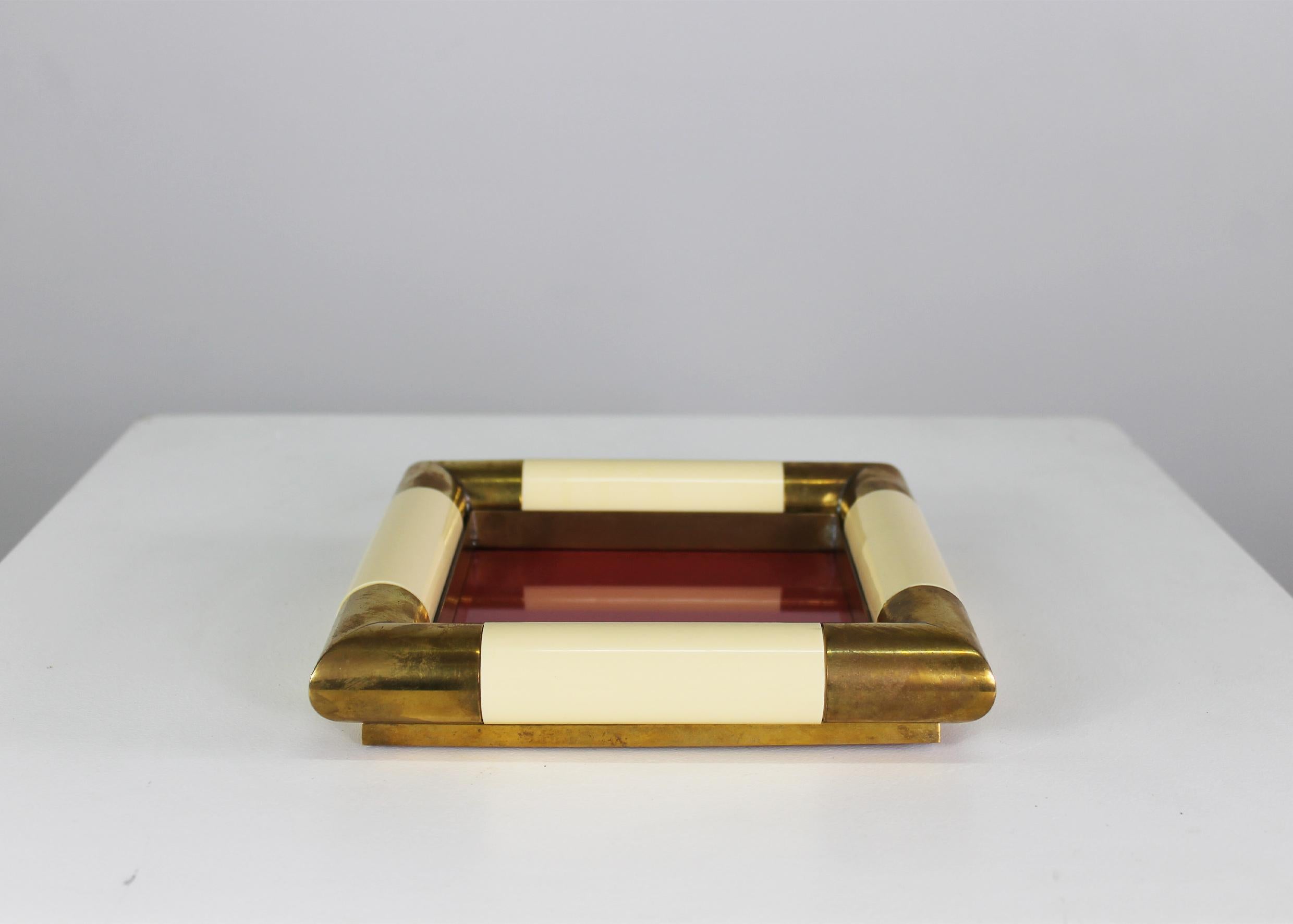 Tommaso Barbi Vide Poche Decorativo de Latón Fabricación Italiana Años 70 Moderno de mediados de siglo en venta