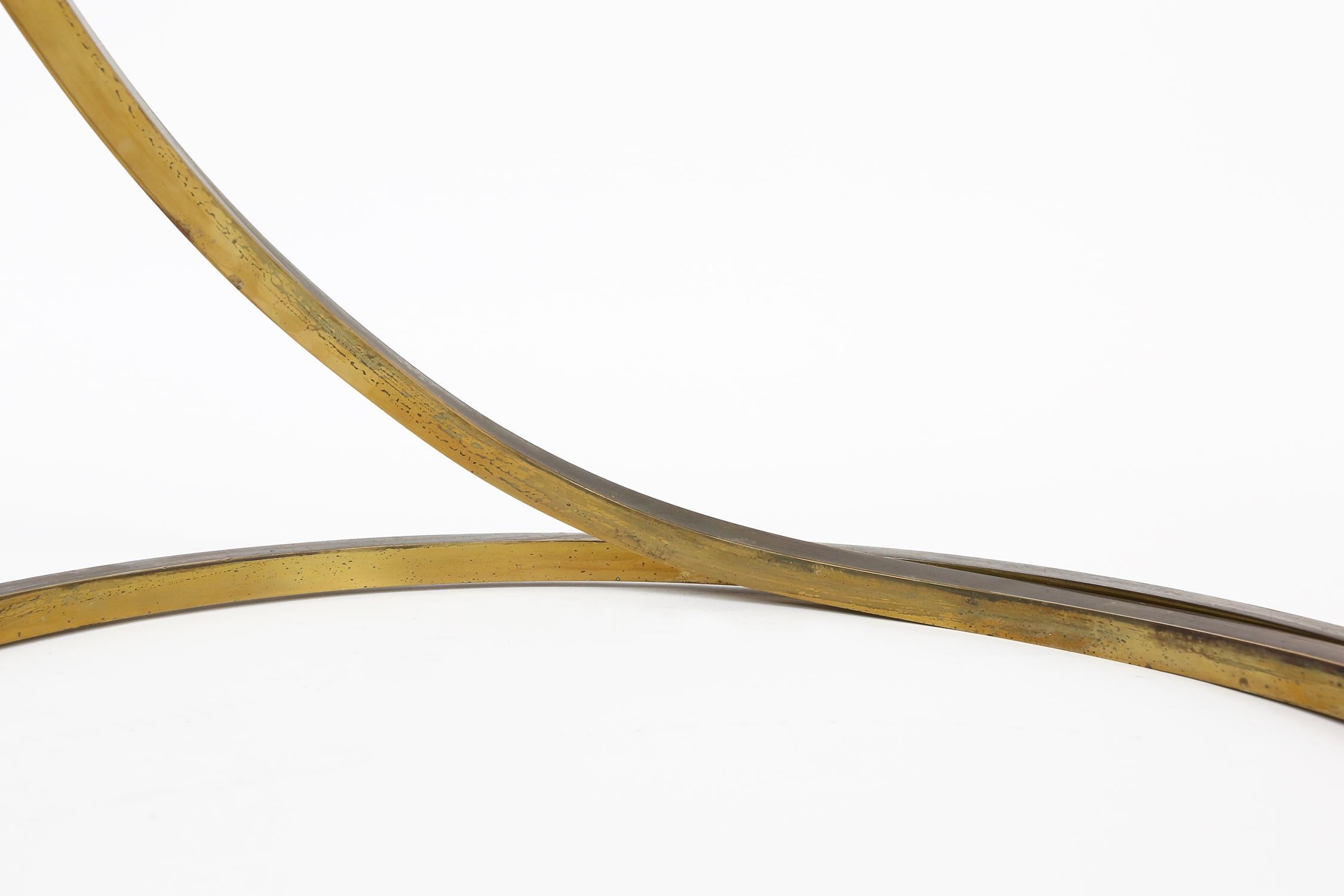 Tommaso Barbi Famous Italian Brass Leaf-Shaped “Foglia” Floor Lamp 1970s For Sale 5