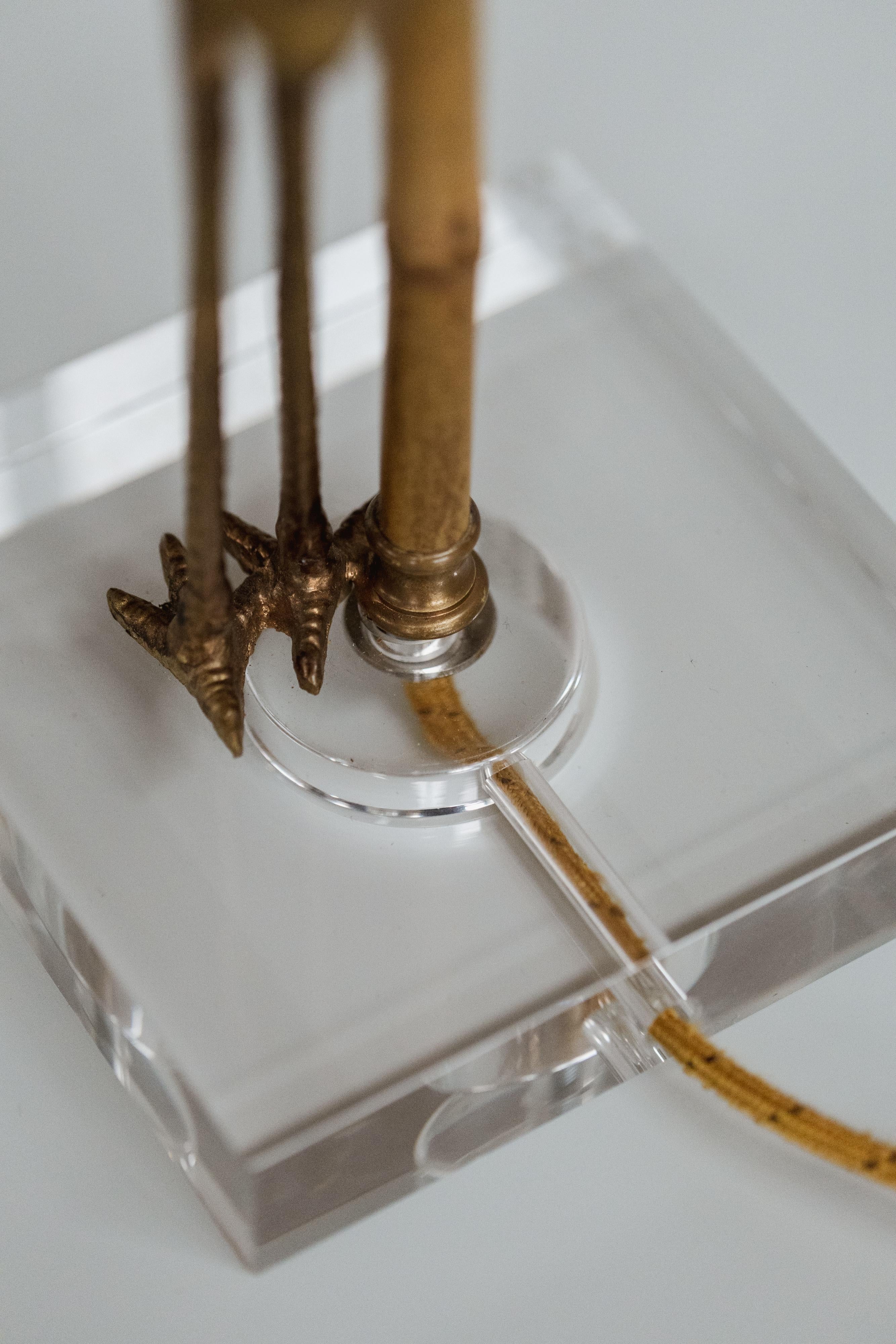 Brass Tommaso Barbi “Flamingo” Table Lamp, 1970 For Sale