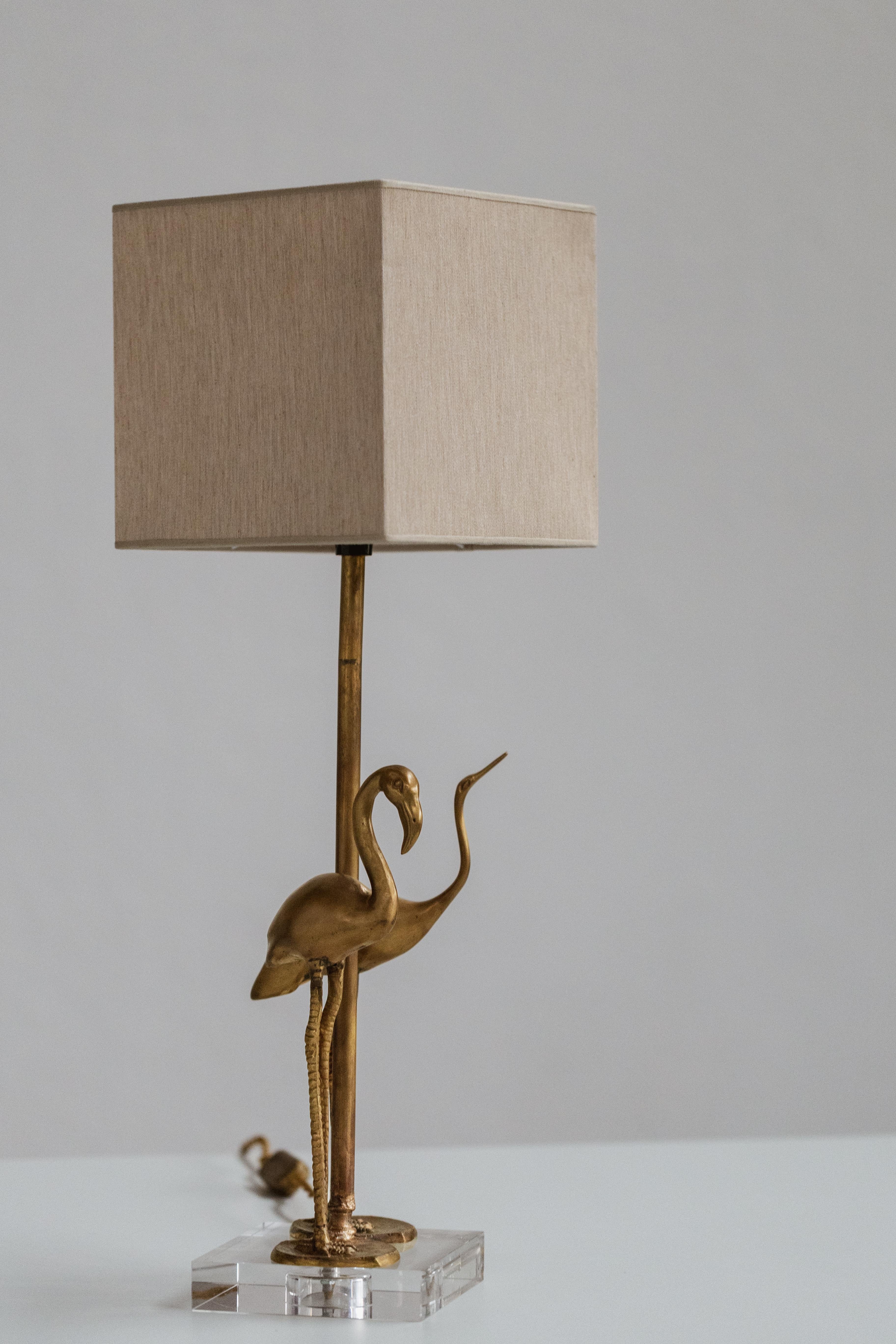 Brass Tommaso Barbi “Flamingo” Table Lamps, 1970, Set of 2 For Sale