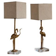 Tommaso Barbi Flamingo lampes de bureau, 1970, lot de 2