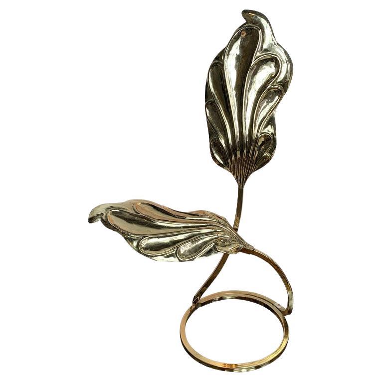 Tommaso Barbi Gold Double Leaf Gold Lamp For Sale