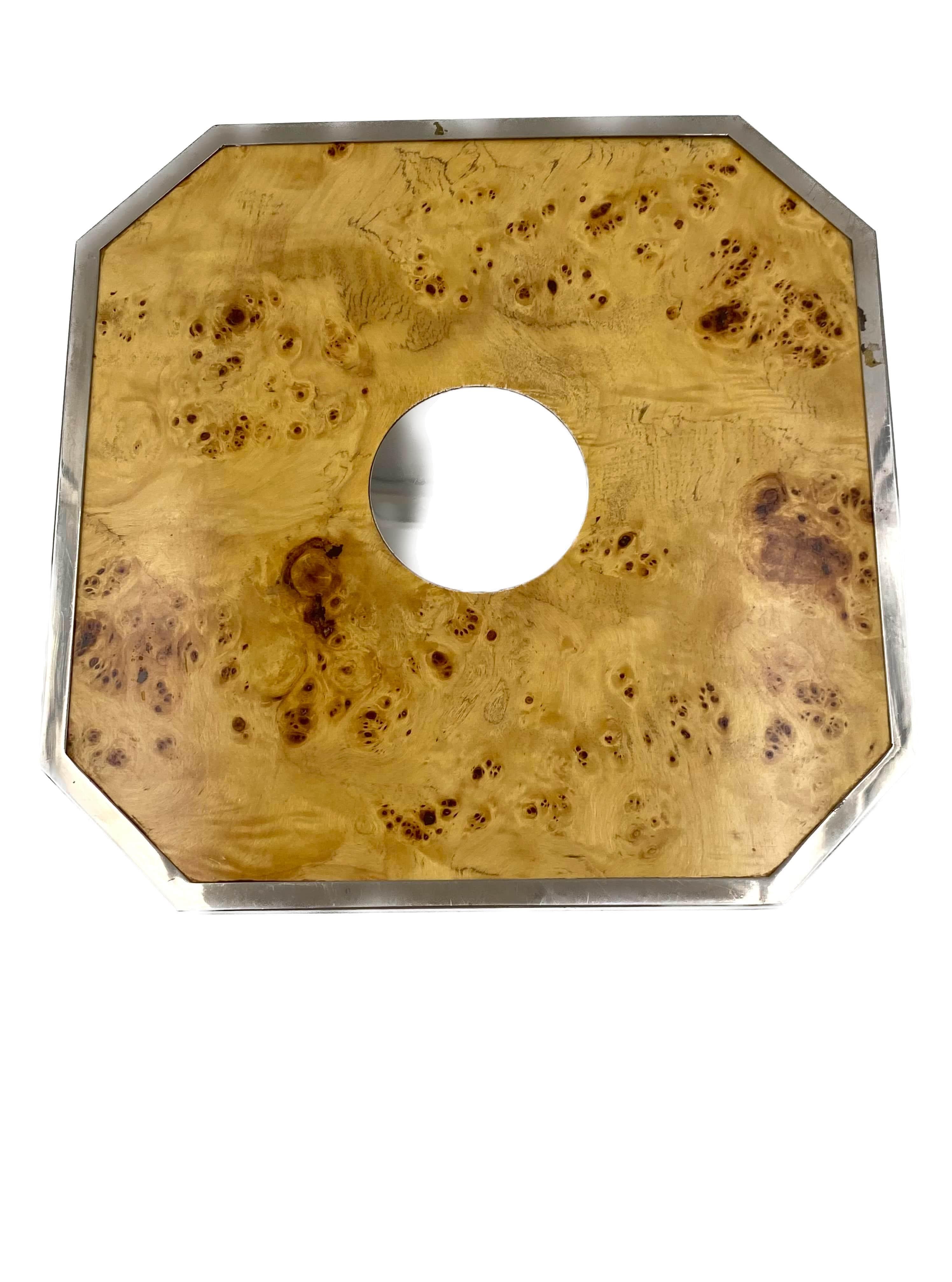 Tommaso Barbi, Hollywood Regency Burl Wood Tray, Italy, 1970s For Sale 11