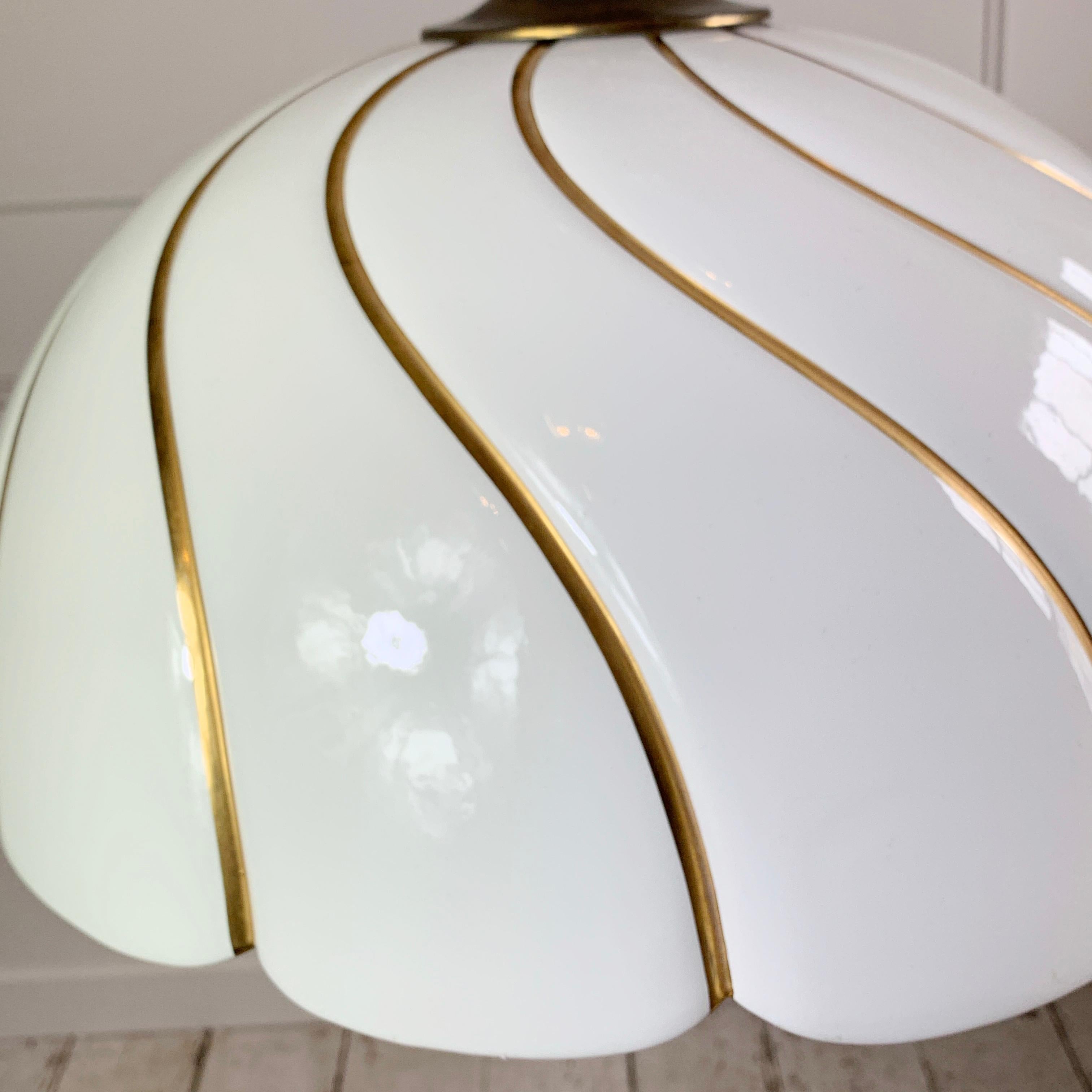 Tommaso Barbi Huge White and Gold Ceramic Lamp Shade For Sale 3