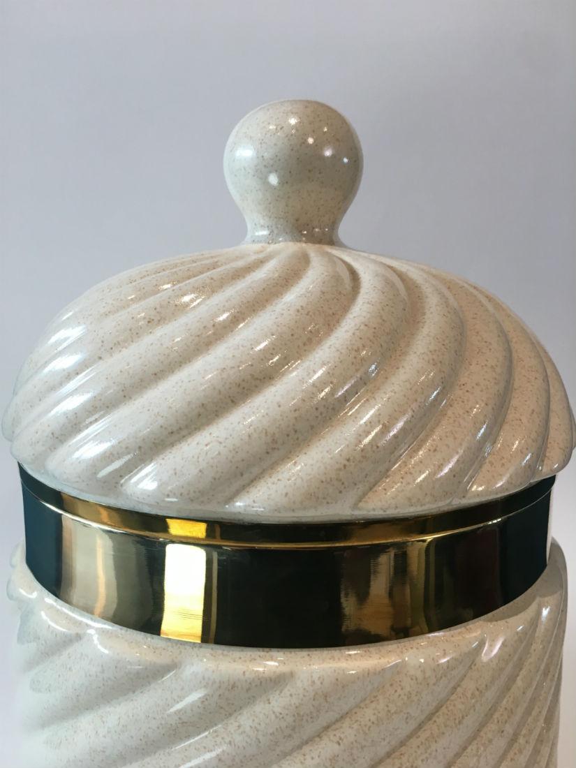 Italian Tommaso Barbi Ice Bucket in White Porcelain For Sale