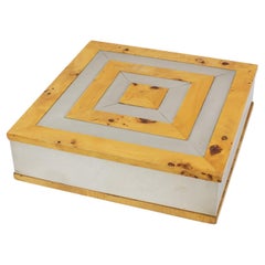 Tommaso Barbi Chrome and Wood Modernist Box, circa 1960