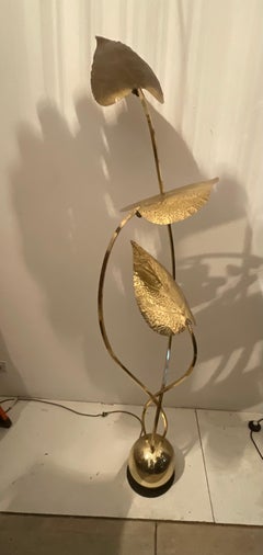 TOMMASO BARBI - Lampada da terra in ottone - Made in Italy 1970