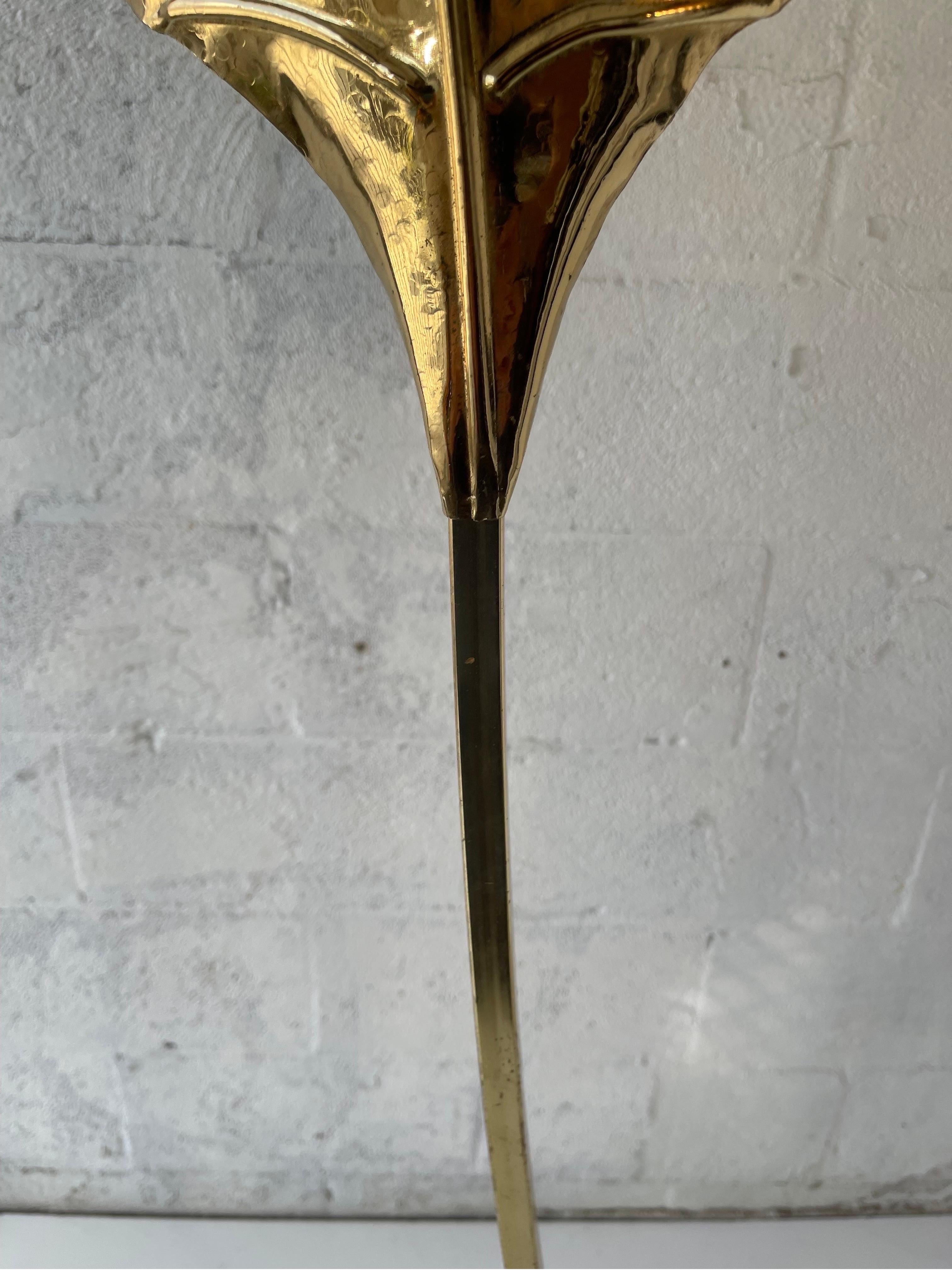 Tommaso Barbi Leaf Brass Italian Brass Floor Lamp For Sale 8