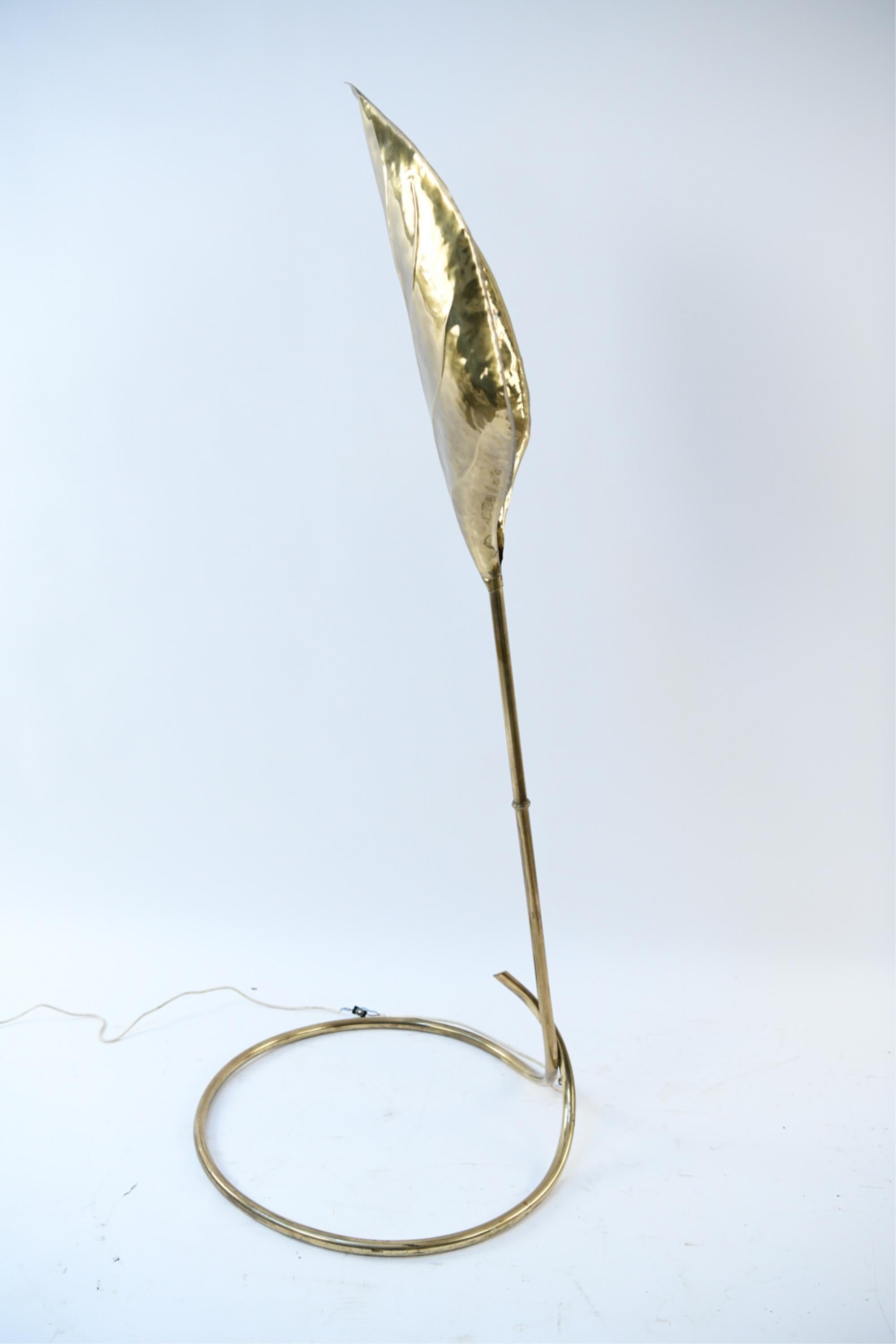 Brass Tommaso Barbi Leaf Floor Lamp