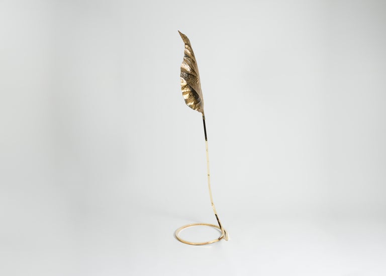 Tommaso Barbi, Leaf Floor Lamp, Italy, circa 1970-1980 In Good Condition For Sale In New York, NY