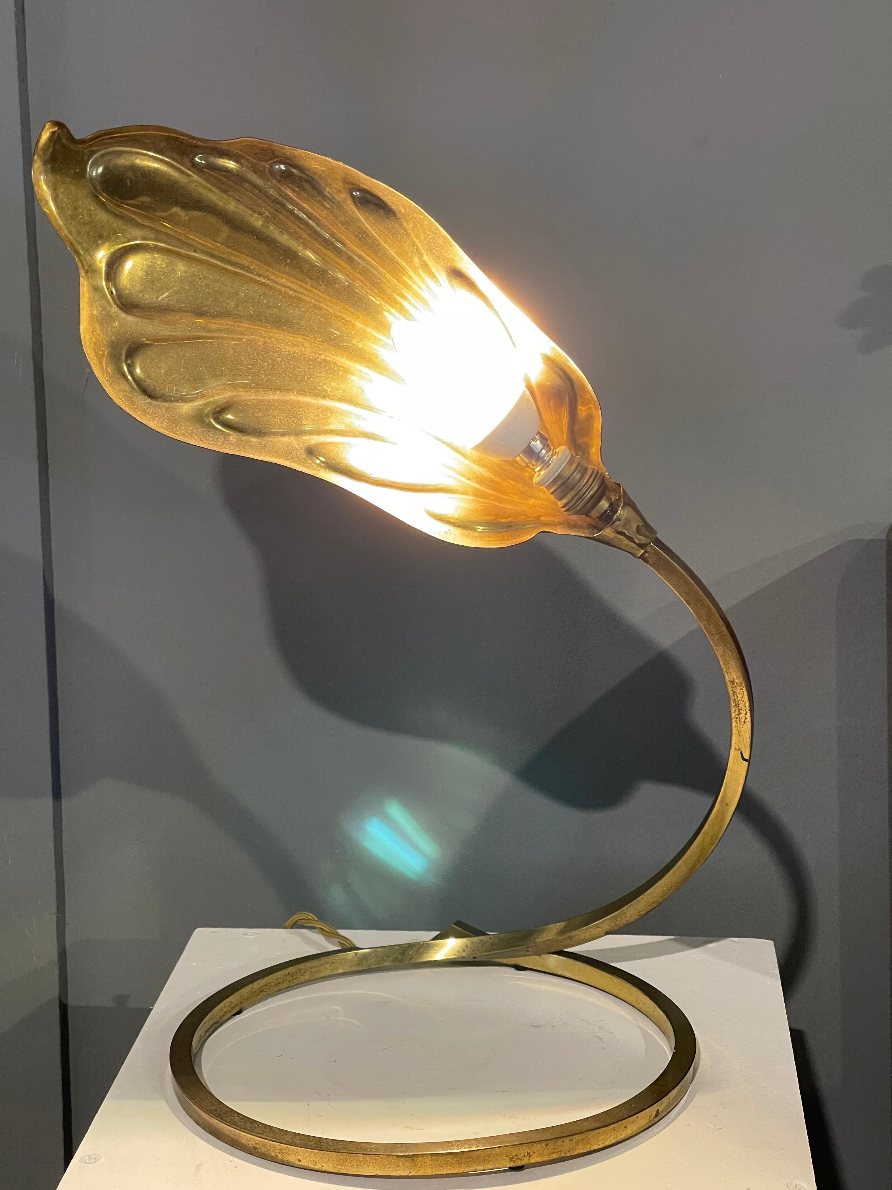 Italian Tommaso Barbi Leaf Lamp