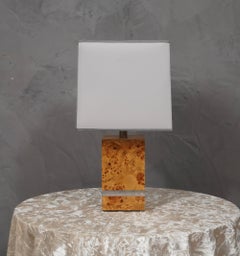 Tommaso Barbi Maple Wood Table Lamp, Mid-Century Modern, Italy, 1980