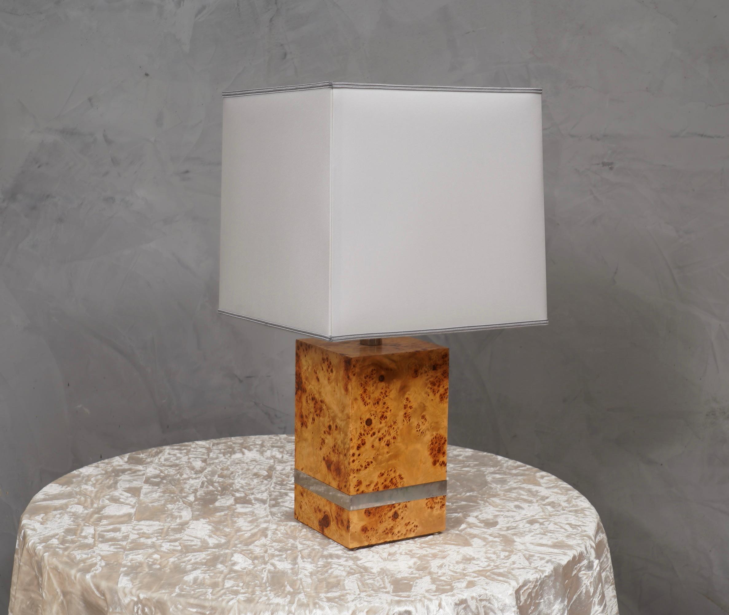 Italian Tommaso Barbi Maple Wood Table Lamp, 1980 For Sale