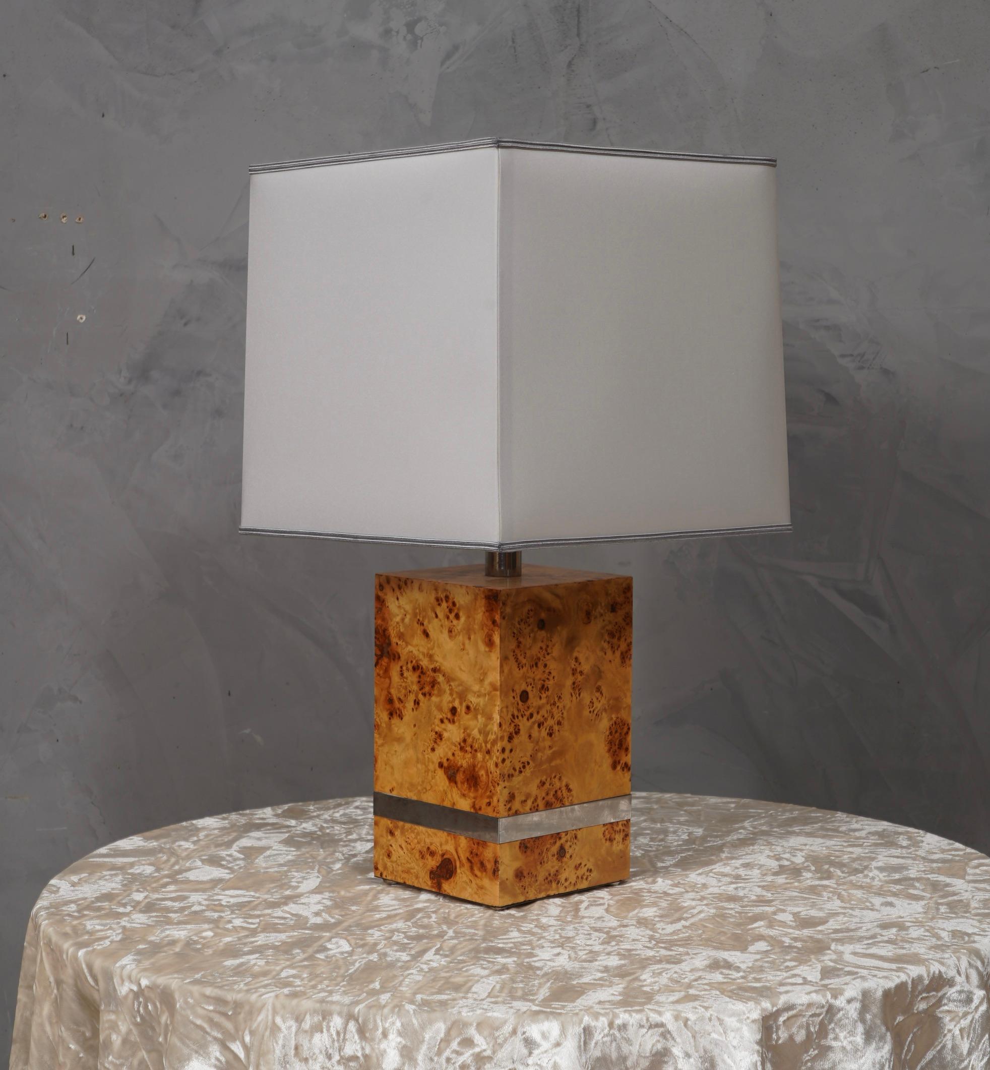 Late 20th Century Tommaso Barbi Maple Wood Table Lamp, 1980 For Sale