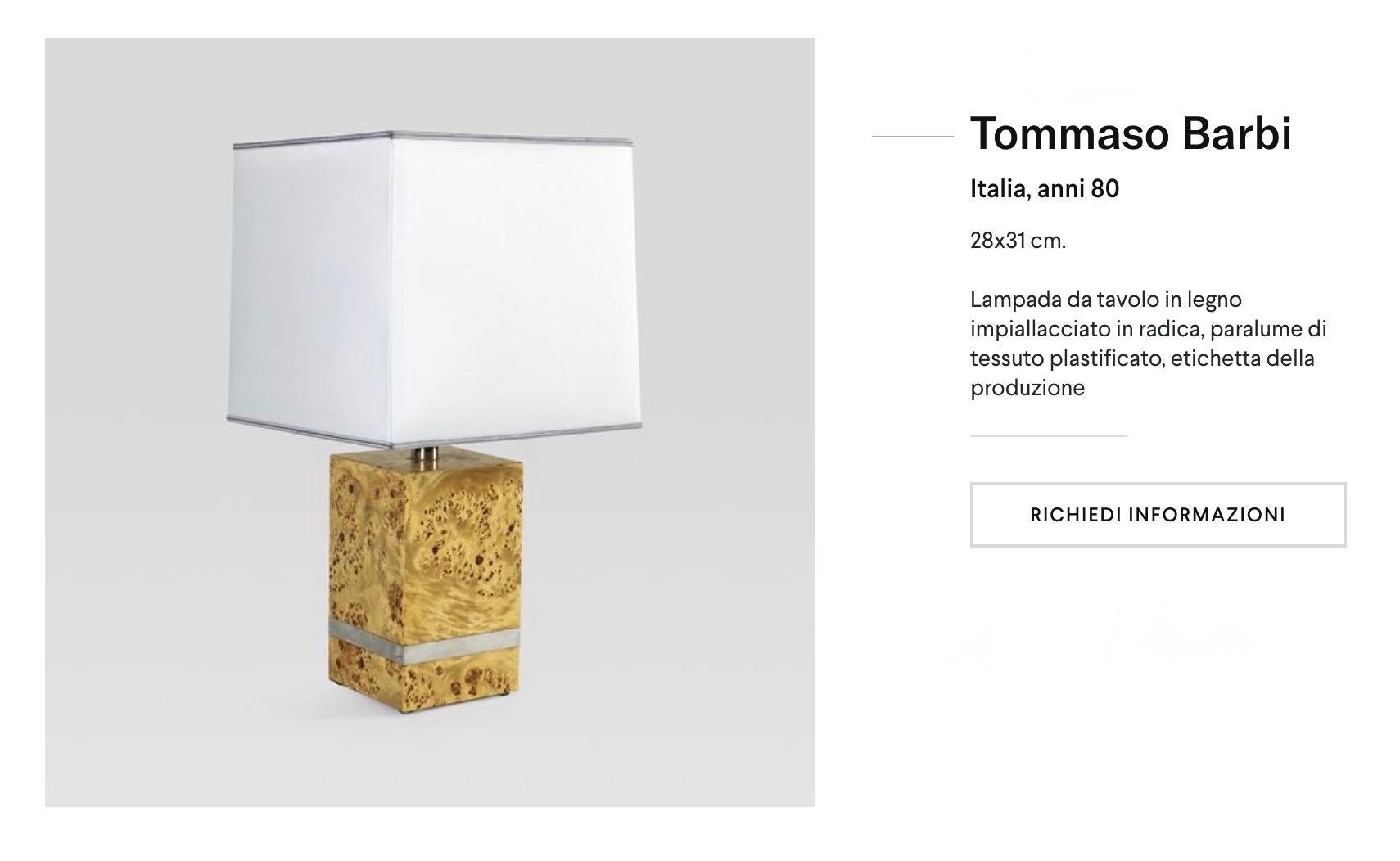 Tommaso Barbi Maple Wood Table Lamp, 1980 For Sale 3