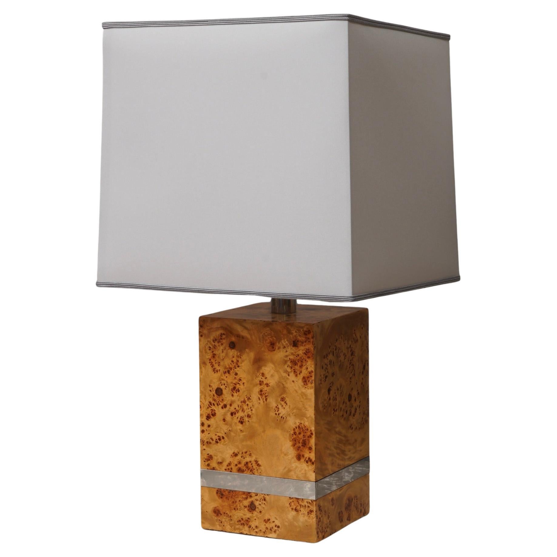 Tommaso Barbi Maple Wood Table Lamp, 1980 For Sale