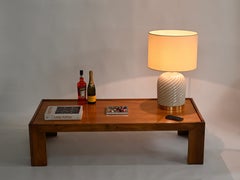 Lampe de bureau italienne Tommaso Barbi du milieu du siècle dernier en céramique crème et laiton, 1970