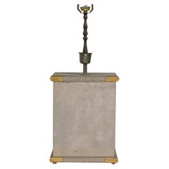 Tommaso Barbi Mid-Century Italian Brass and Silverplate Rectangular Table Lamp