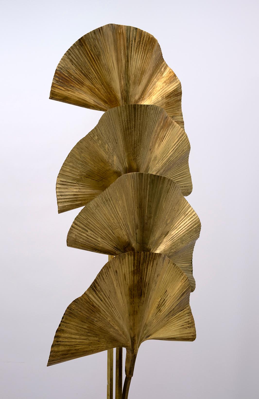 Tommaso Barbi Lampada da terra in ottone italiana moderna di metà secolo 
