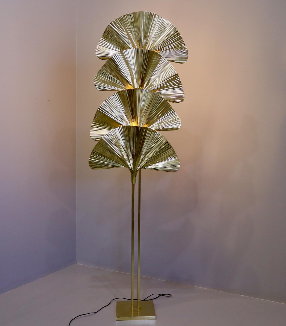 Tommaso Barbi Mid-Century Modern Italian Brass Floor Lamp 