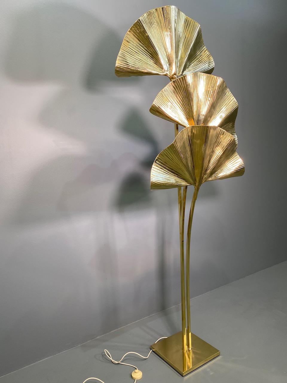 20th Century Tommaso Barbi Mid-Century Modern Italian Brass Floor Lamp 