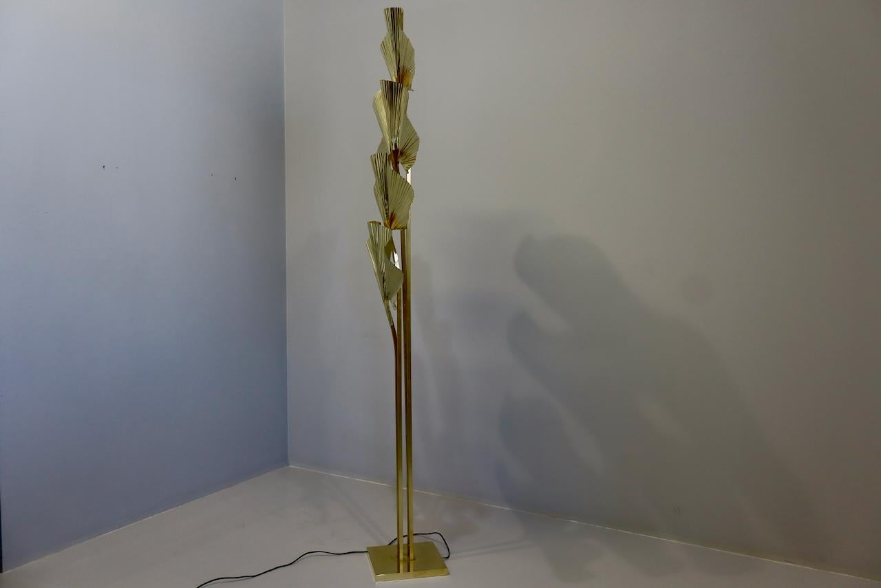 20th Century Tommaso Barbi Mid-Century Modern Italian Brass Floor Lamp 