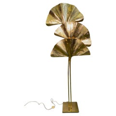 Tommaso Barbi Mid-Century Modern Italian Brass Floor Lamp "Ginkgo", 1970s