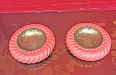 Tommaso Barbi Mid-Century Modern Italian, two Ceramic Tidy or Ashtray, Italy