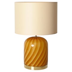 Lampada da tavolo "Sun" in vetro e ottone di Tommaso Barbi, Italia, 1960