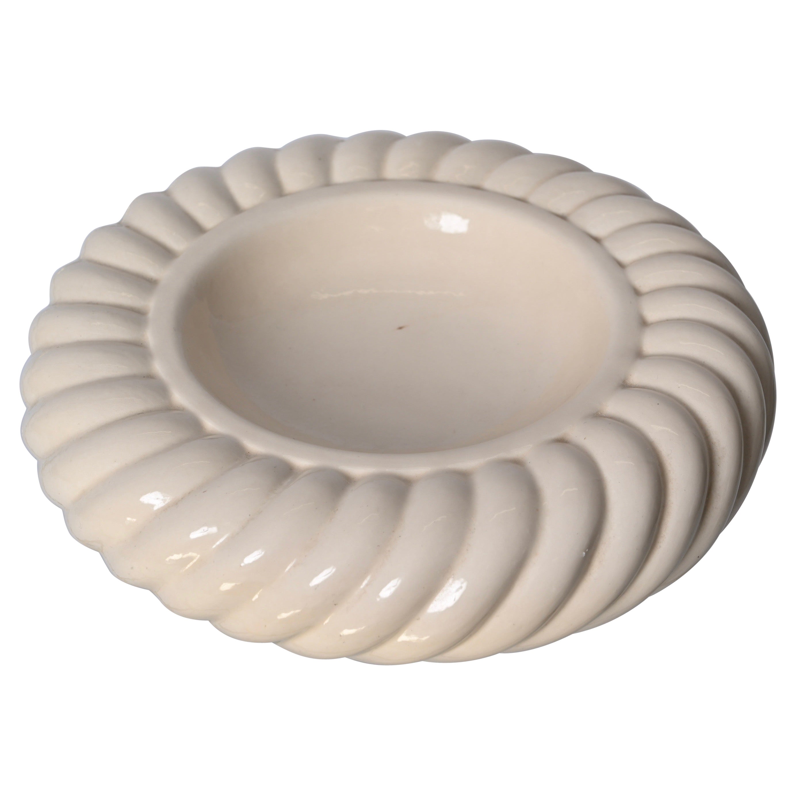 Tommaso Barbi Midcentury White Ceramic Italian Ashtrays, 1960s