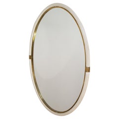 Vintage Tommaso Barbi Mirror in Brass and Rattan 1960