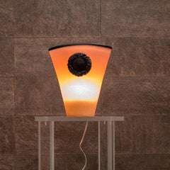 Tommaso Barbi Modern Pink and Black Italian Glass Lamp
