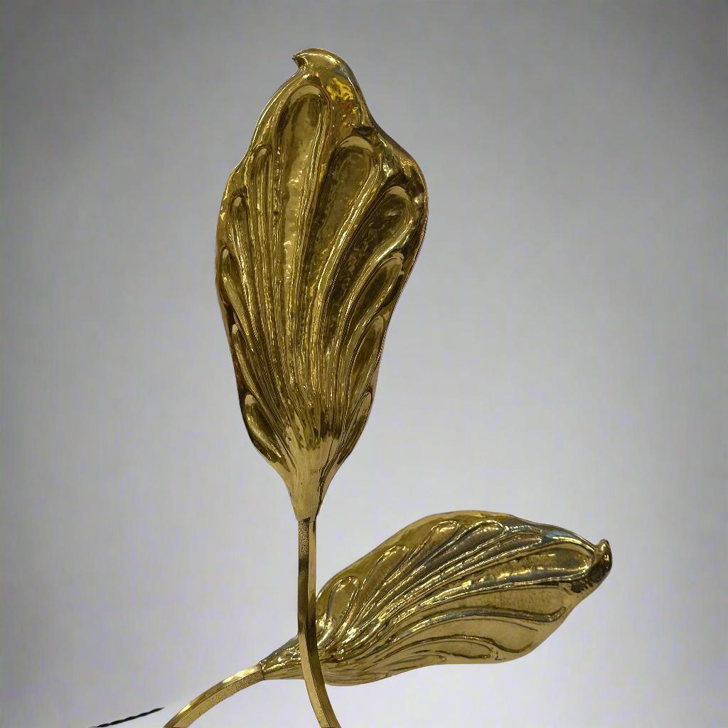 Italian Tommaso Barbi Modernist Brass Table Lamp For Sale