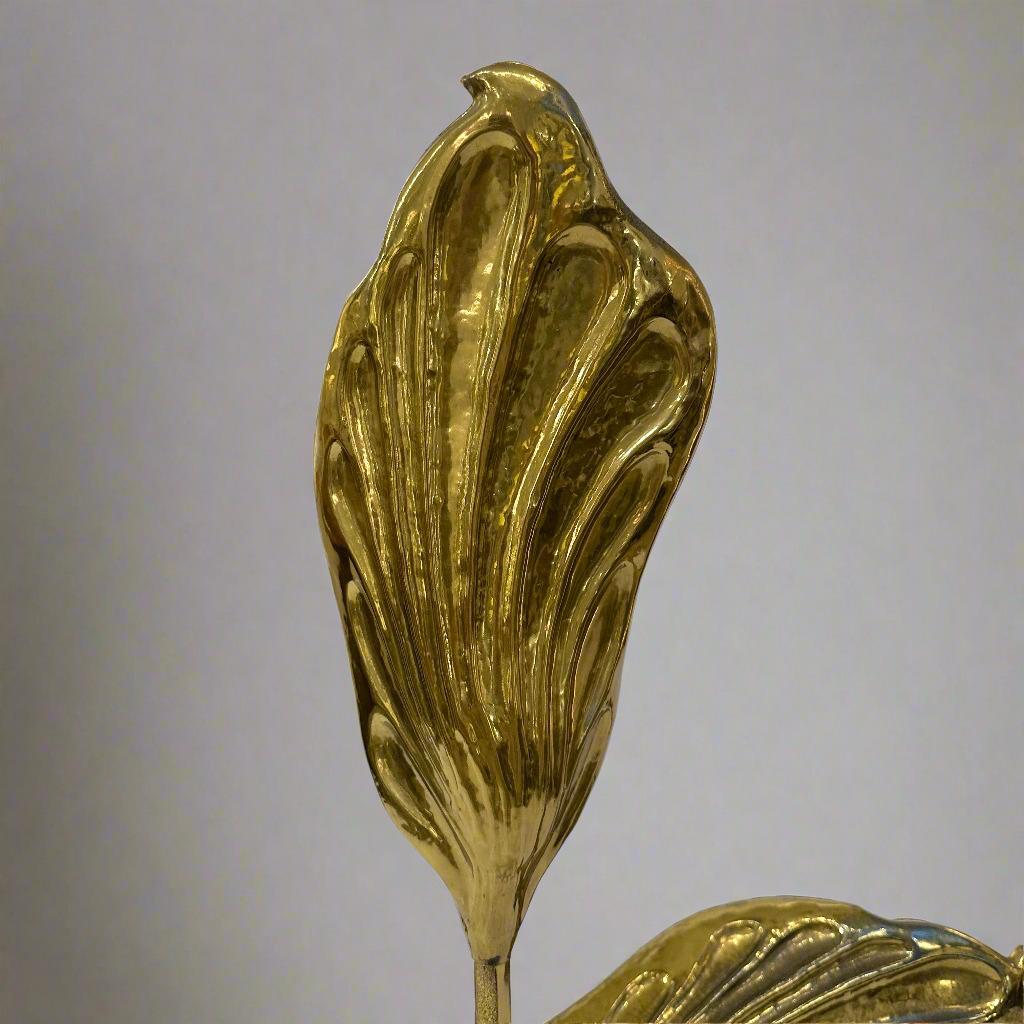 Late 20th Century Tommaso Barbi Modernist Brass Table Lamp For Sale