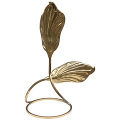 Vintage Tommaso Barbi Modernist Brass Table Lamp