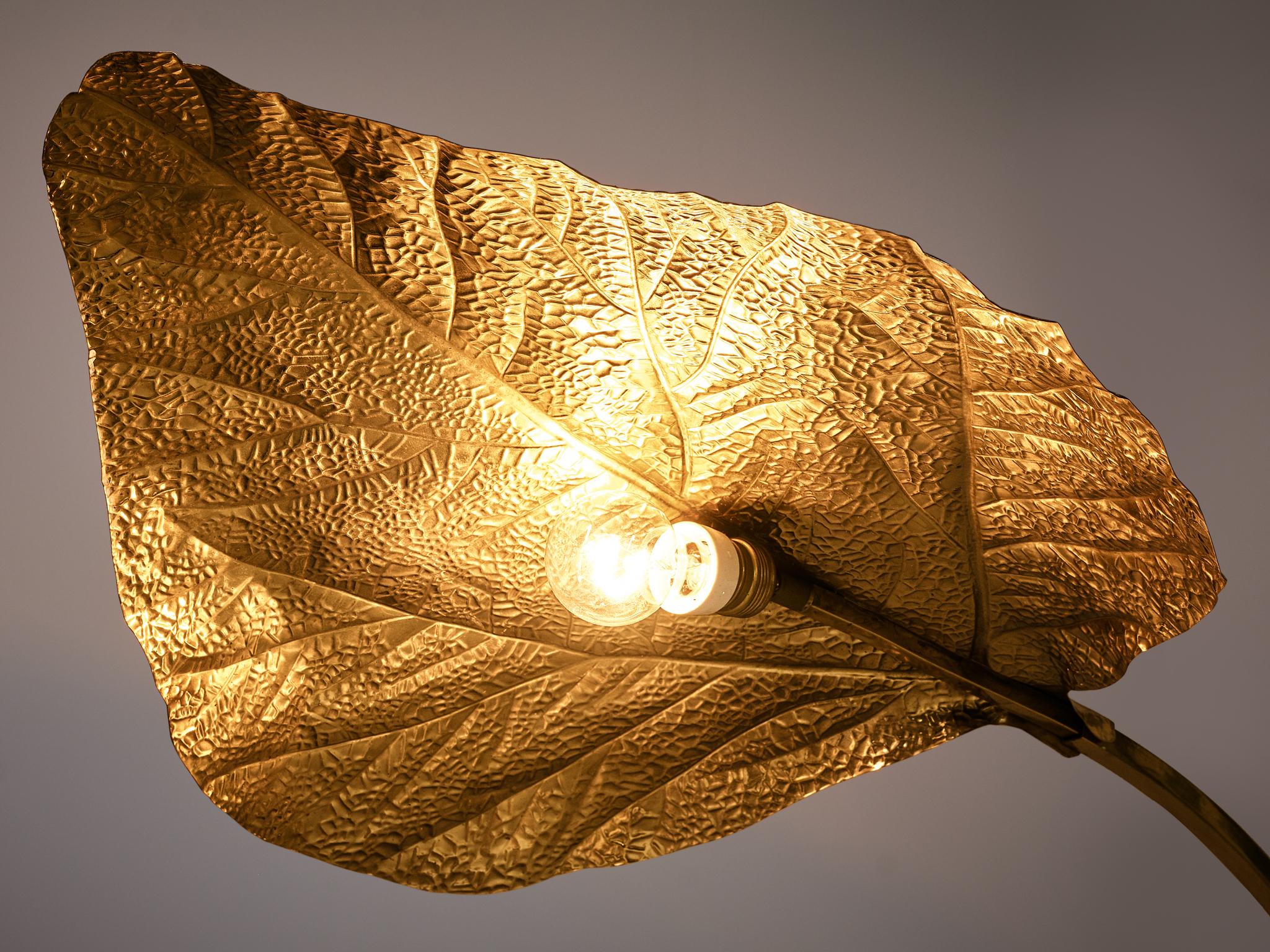 Tommaso Barbi Organic Leaf Floor Lamp in Brass 1