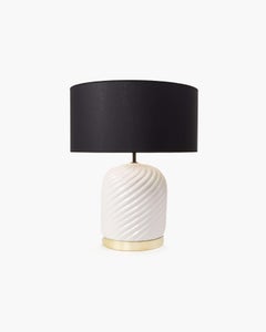 Tommaso Barbi Pair of Ceramic Table Lamps with Brass Detailing, 1970