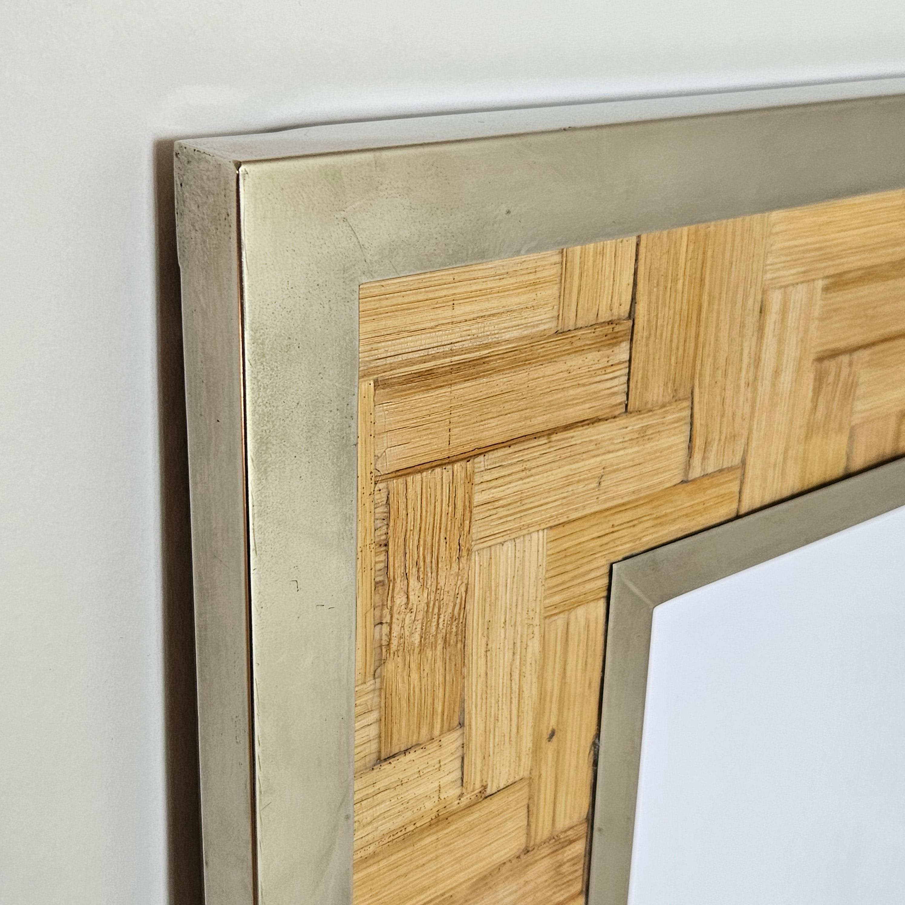 Tommaso Barbi Picture Frame in Rattan and Plated Silver, 1980s For Sale 6
