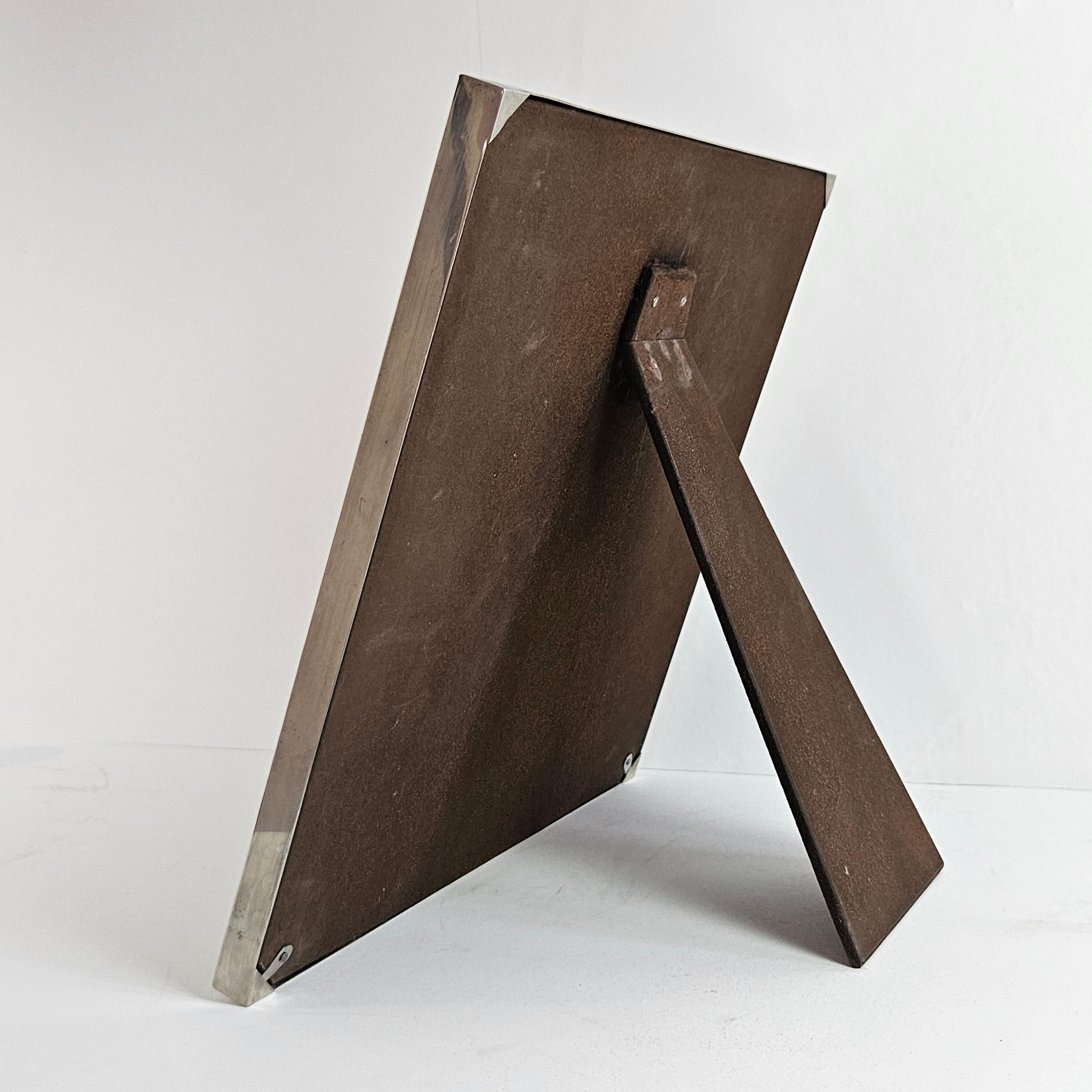 Tommaso Barbi Picture Frame in Rattan and Plated Silver, 1980s For Sale 2