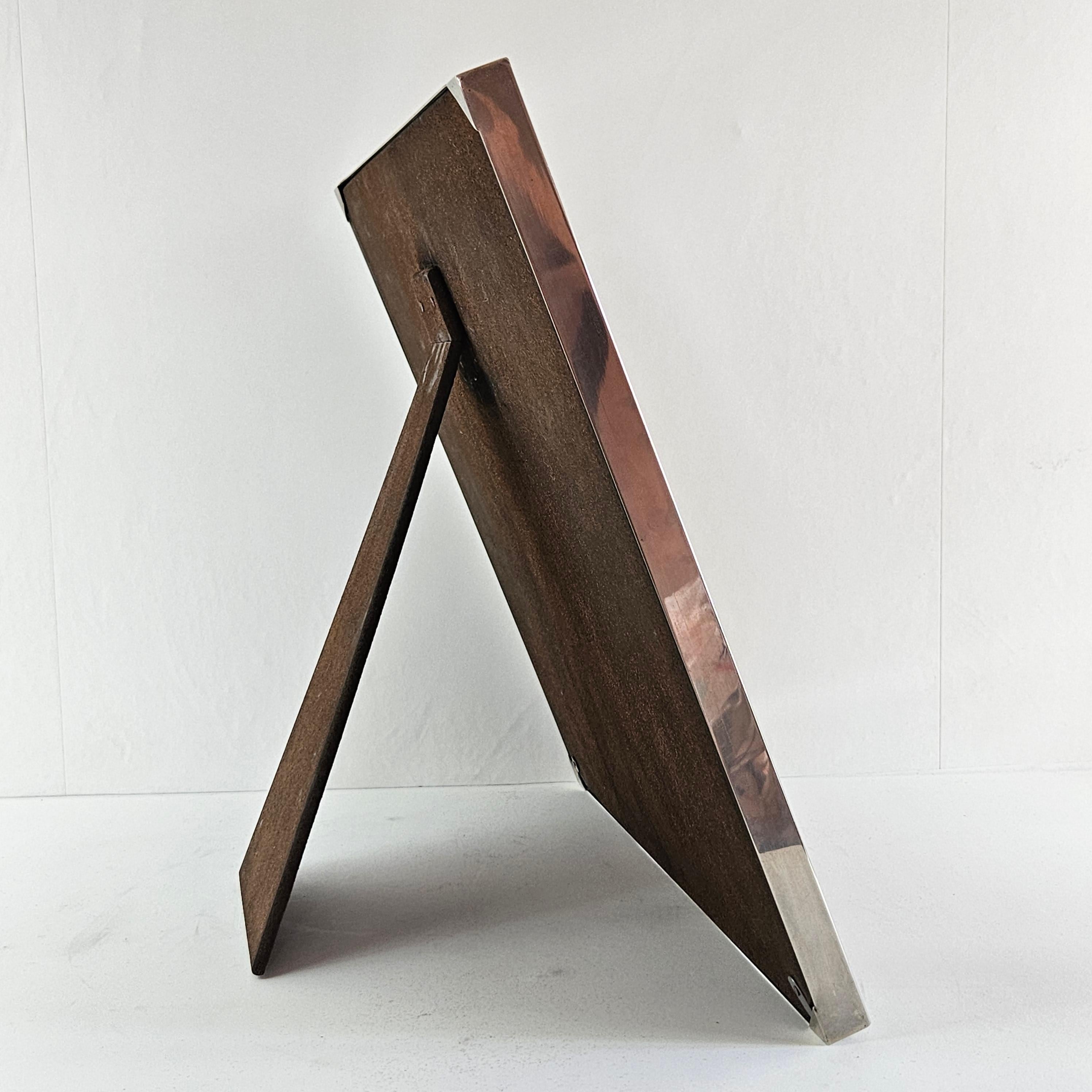 Tommaso Barbi Picture Frame in Rattan and Plated Silver, 1980s For Sale 3