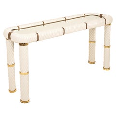 Console en porcelaine et laiton de Tommaso Barbi, 1970