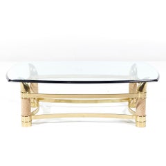 Tommaso Barbi Postmodern Italian Brass Faux Tusk Coffee Table