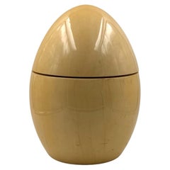 Tommaso Barbi, rare egg shaped large parchment box, TB Italy, ca. 1970