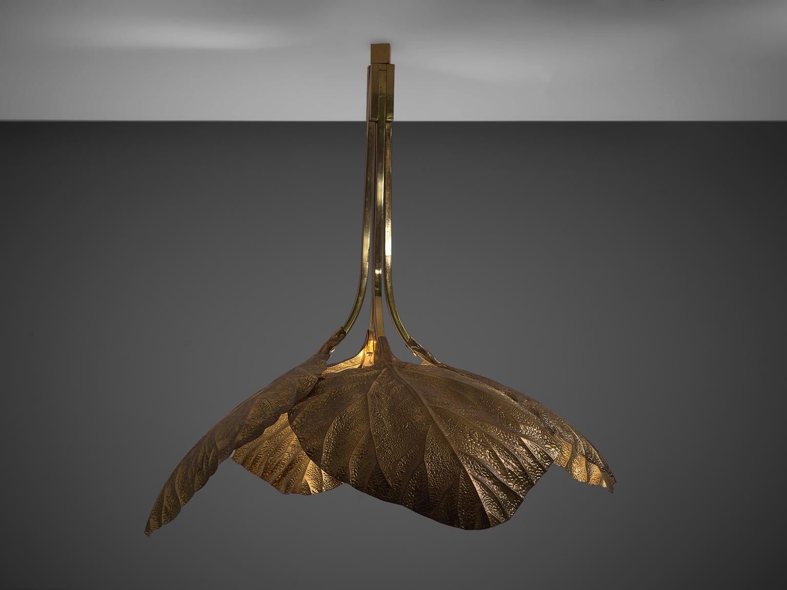 brass leaf chandelier