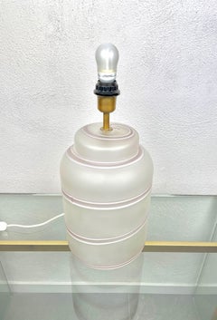 Tommaso Barbi Rose Pink Table Lamp in Murano Glass and Brass, Italy, 1970s