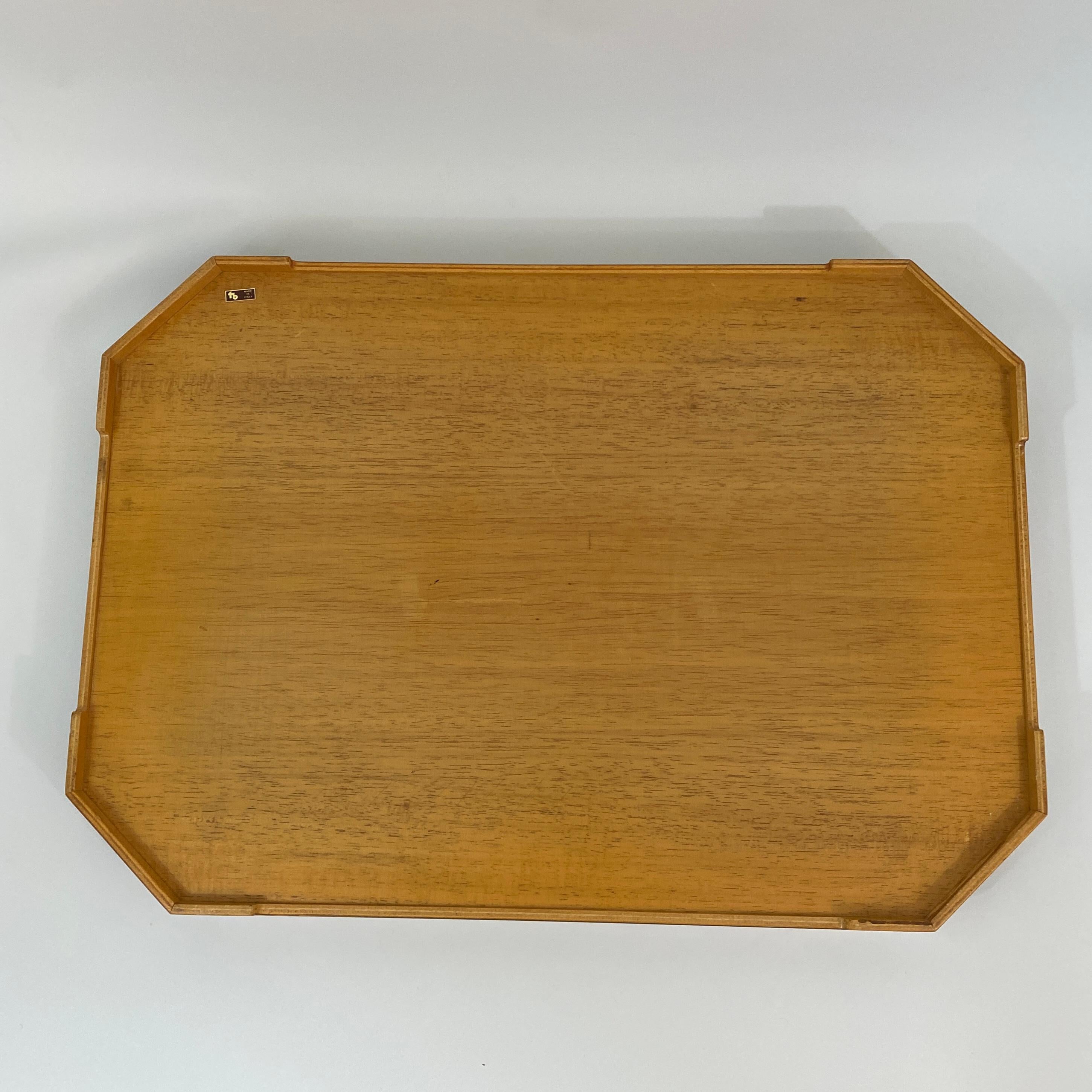 Tommaso Barbi Rosewood and Brass Tray For Sale 6