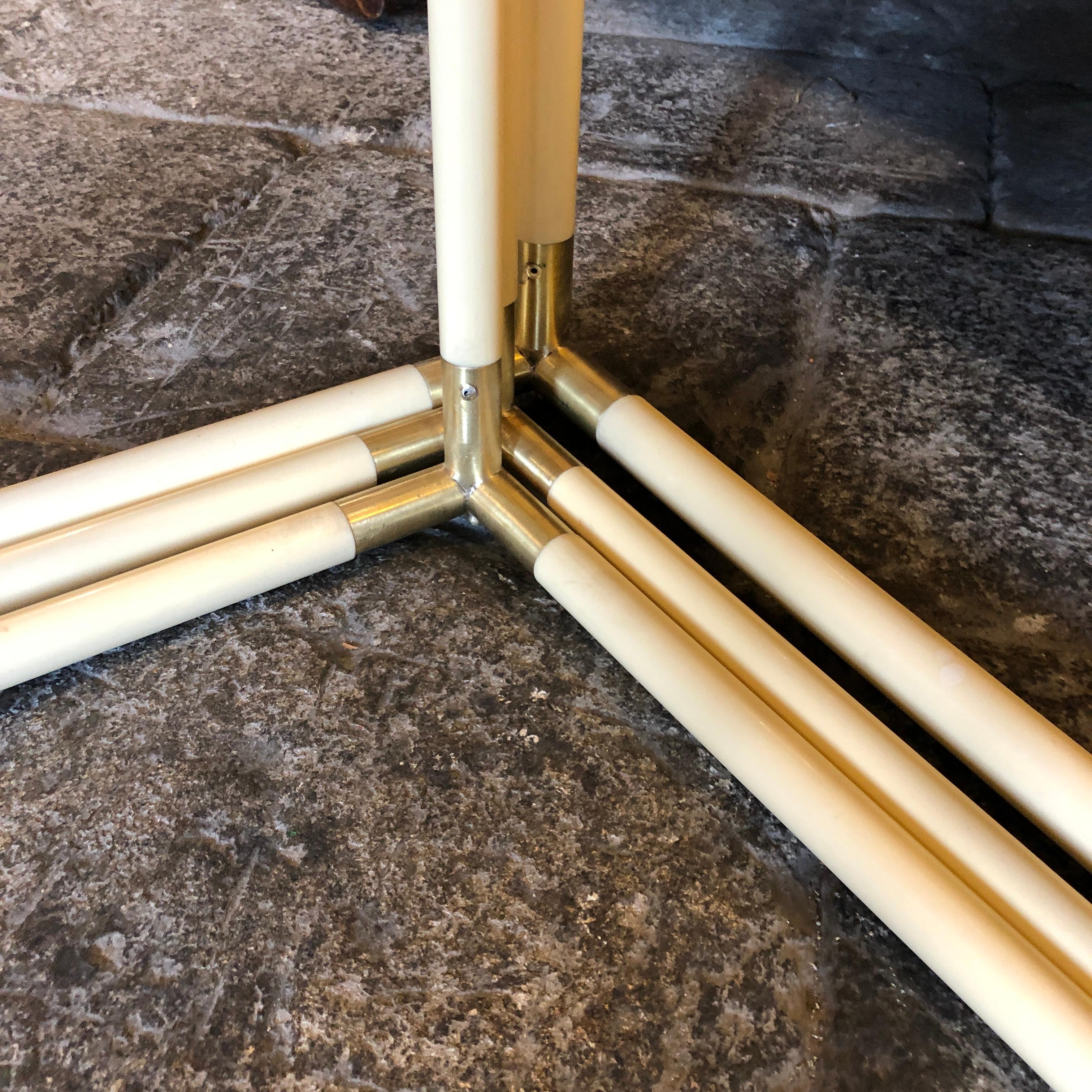 Tommaso Barbi Set of Three Brass and Smoked Glass Nesting Side Tables, 1970 8