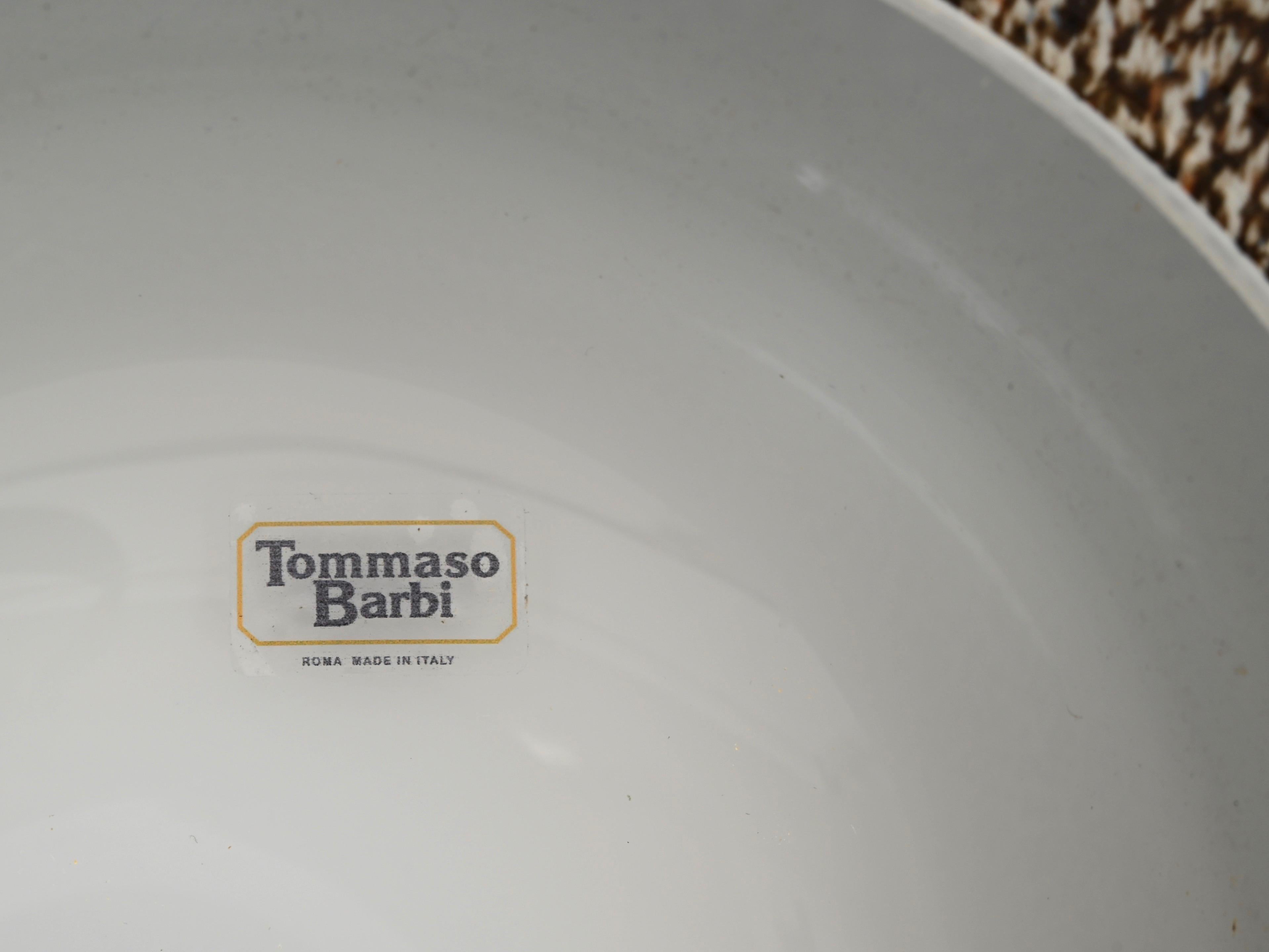 Tommaso Barbi Signiert Murano Glas und Messing Aschenbecher oder Valet Tablett, Italien 1970er im Angebot 2