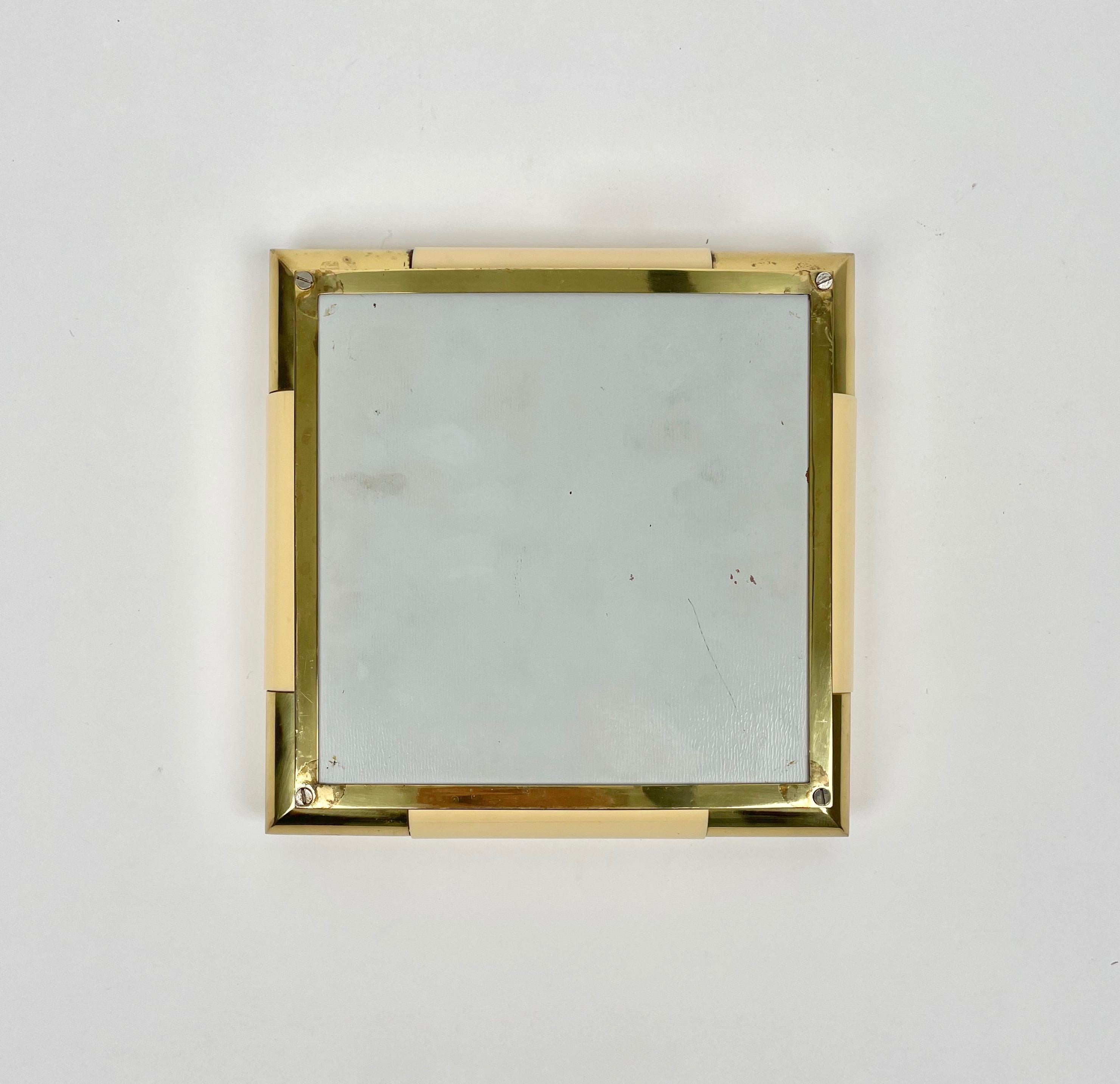 Tommaso Barbi Squared Brass & Mirror Vide Poche, Italy, 1970s 5